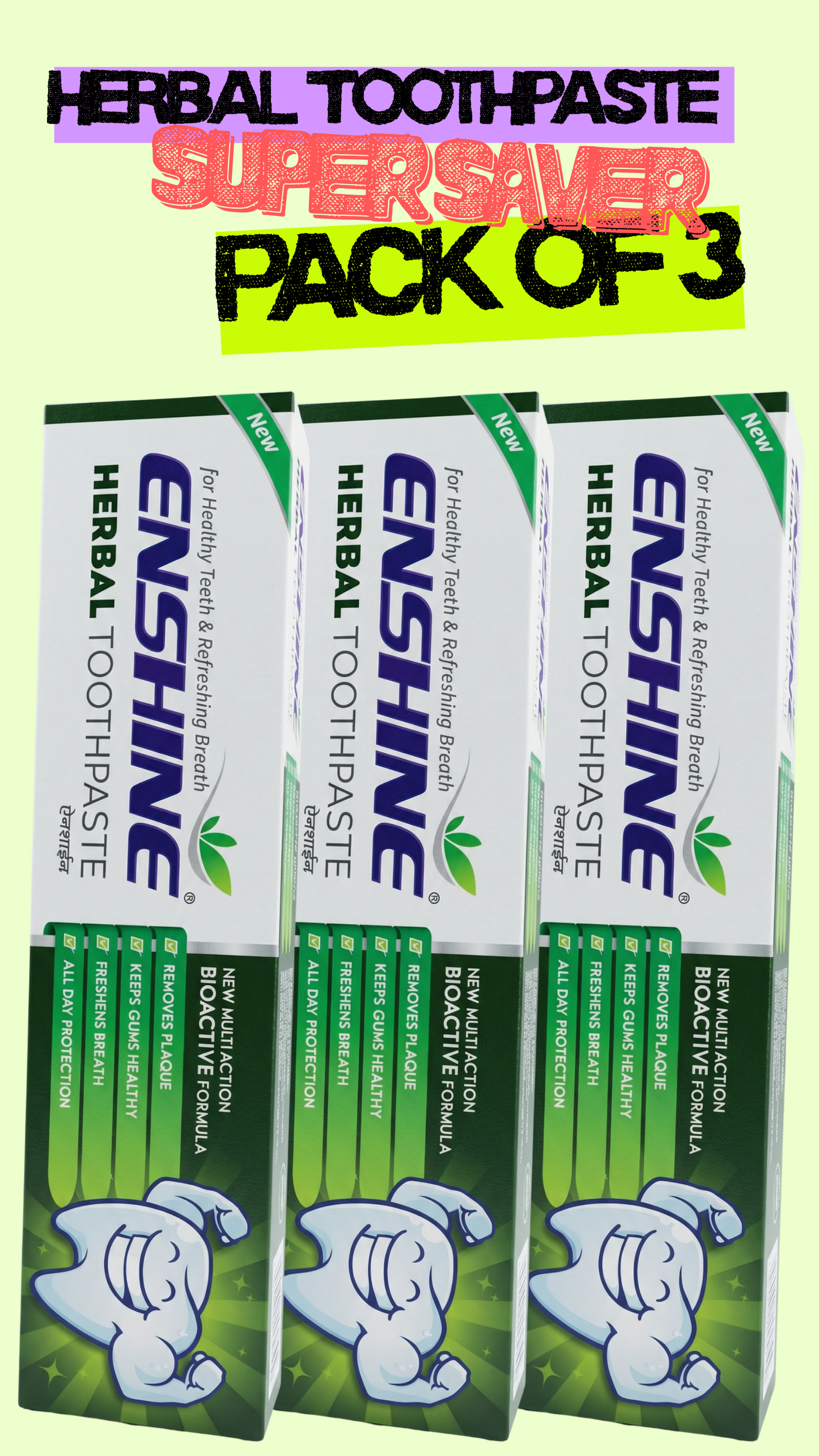 Enshine Herbal Toothpaste Super Saver Pack of 3 (Daily Use Paste)