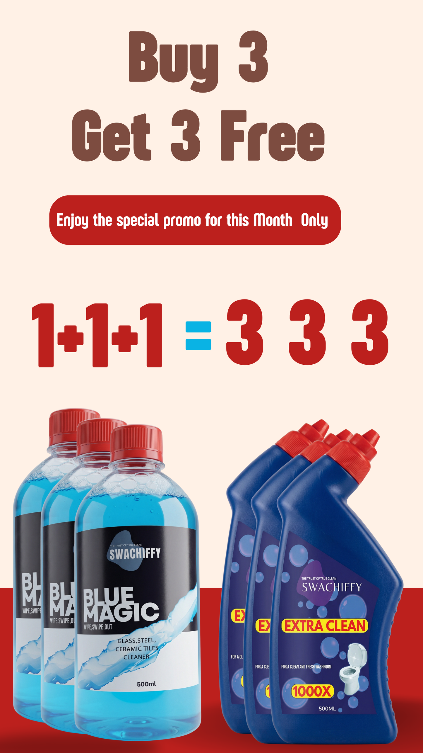Swachiffy Buy 3 Get 3 Free Cleaning Combo Pack