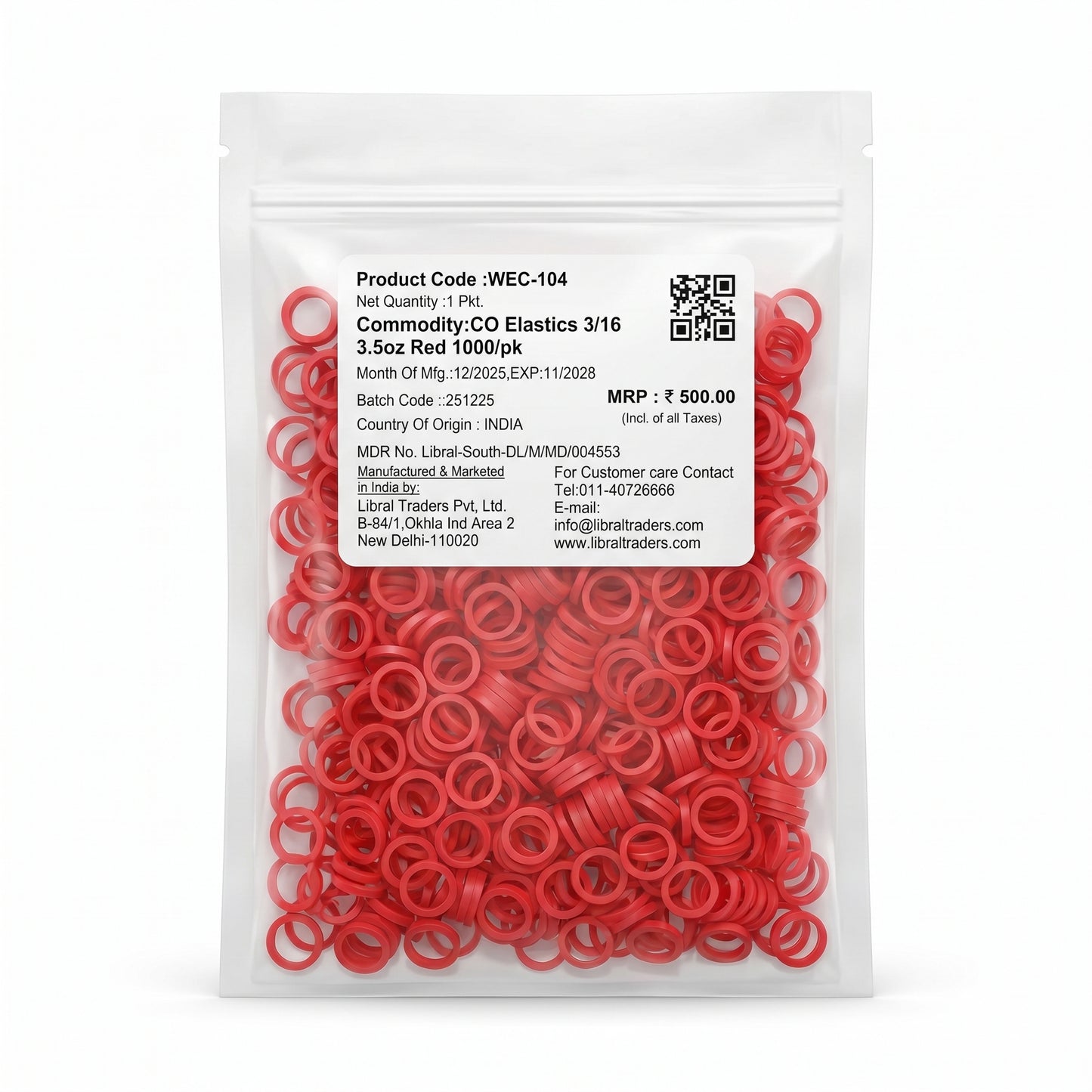 CO Elastics 3/16 3.05oz Red 1000/pk