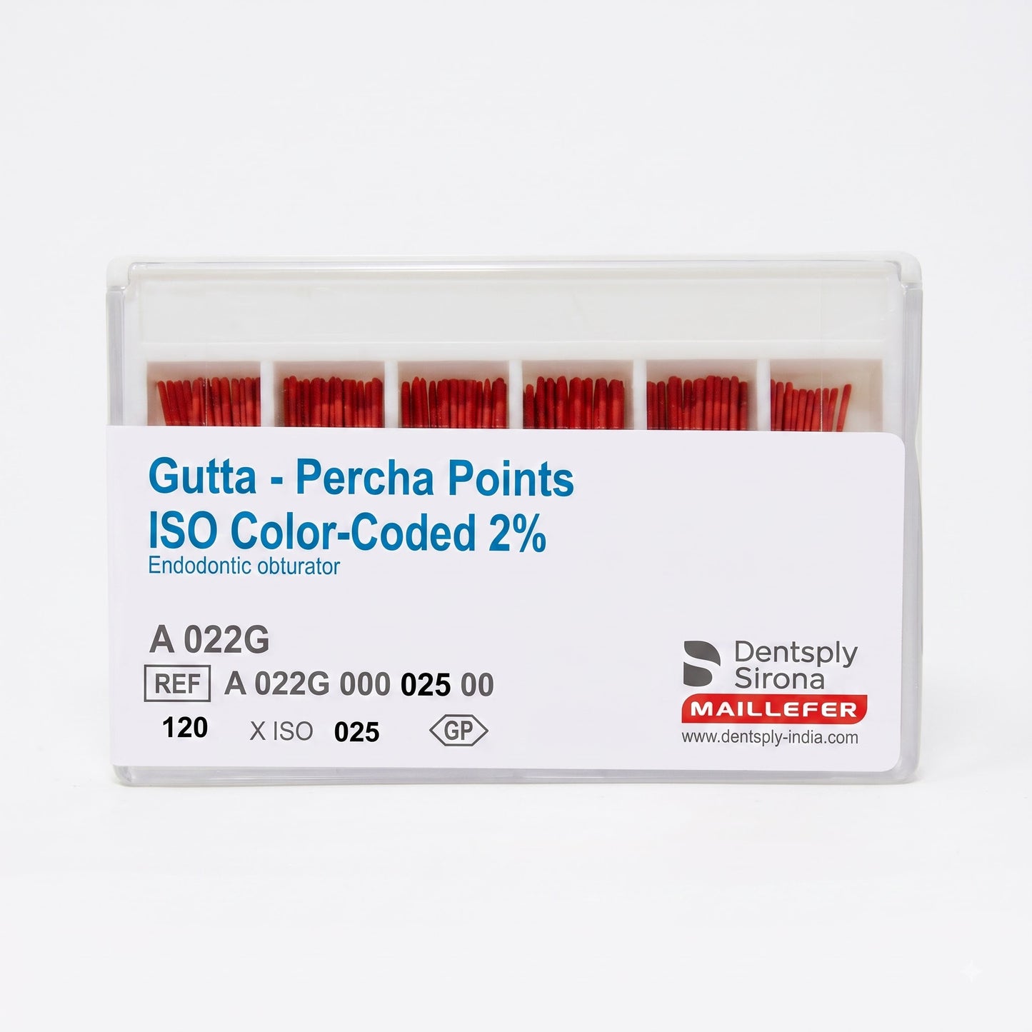 Dentsply ISO Color-Coded 2% Gutta Percha Points | Pack Size 120 Points