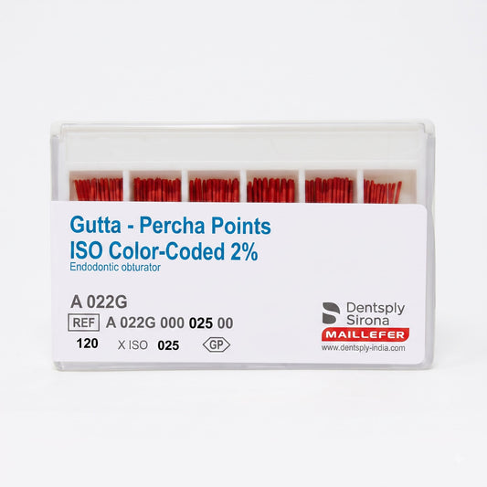 Dentsply ISO Color-Coded 2% Gutta Percha Points | Pack Size 120 Points
