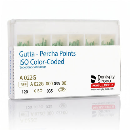 Dentsply ISO Color-Coded 2% Gutta Percha Points | Pack Size 120 Points