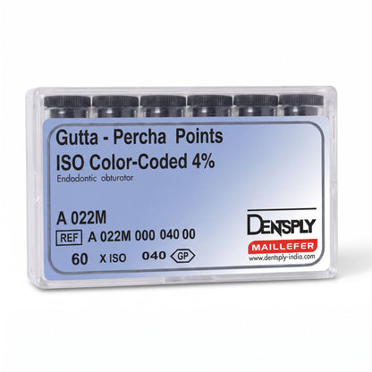 Dentsply ISO Color-Coded 4% Gutta Percha Points | Pack Size 60 Points