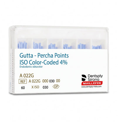 Dentsply ISO Color-Coded 4% Gutta Percha Points | Pack Size 60 Points
