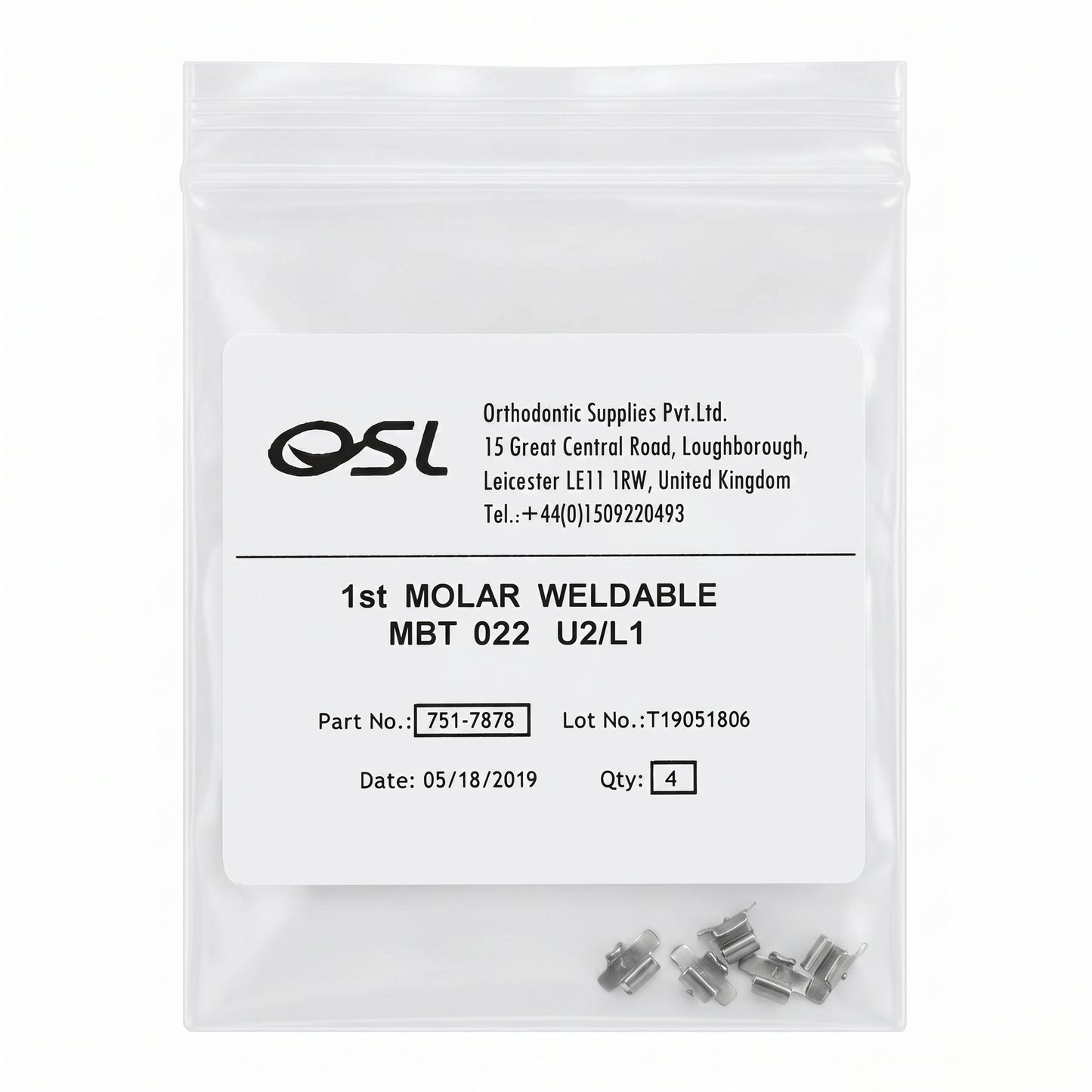 OSL 1st Molar Weldable MBT 022 U2/L1 | Qty 4