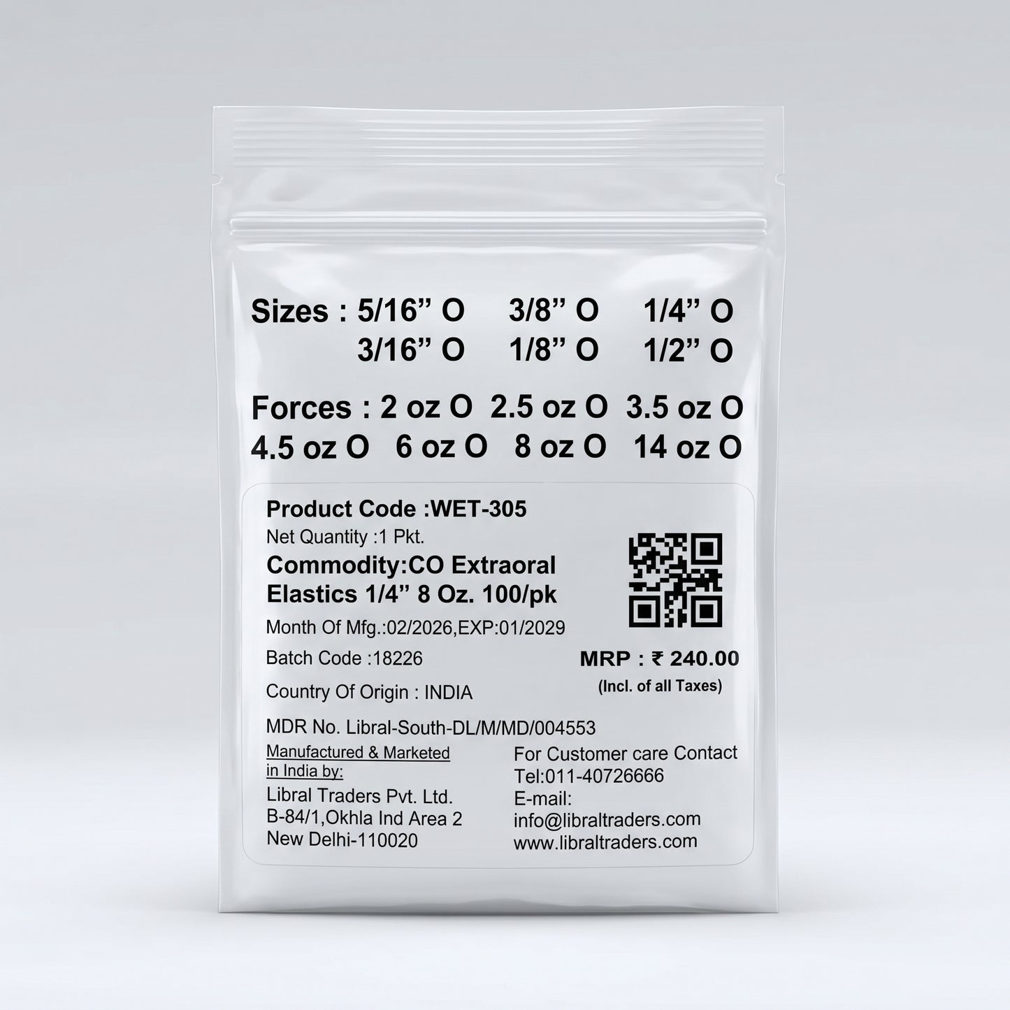 CO Extraoral Elastics 1/4" 8 Oz. 100/pk