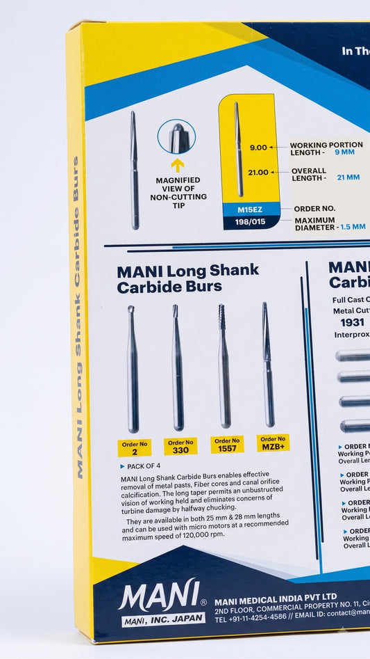 MANI Long Shank Surgical Carbide Burs